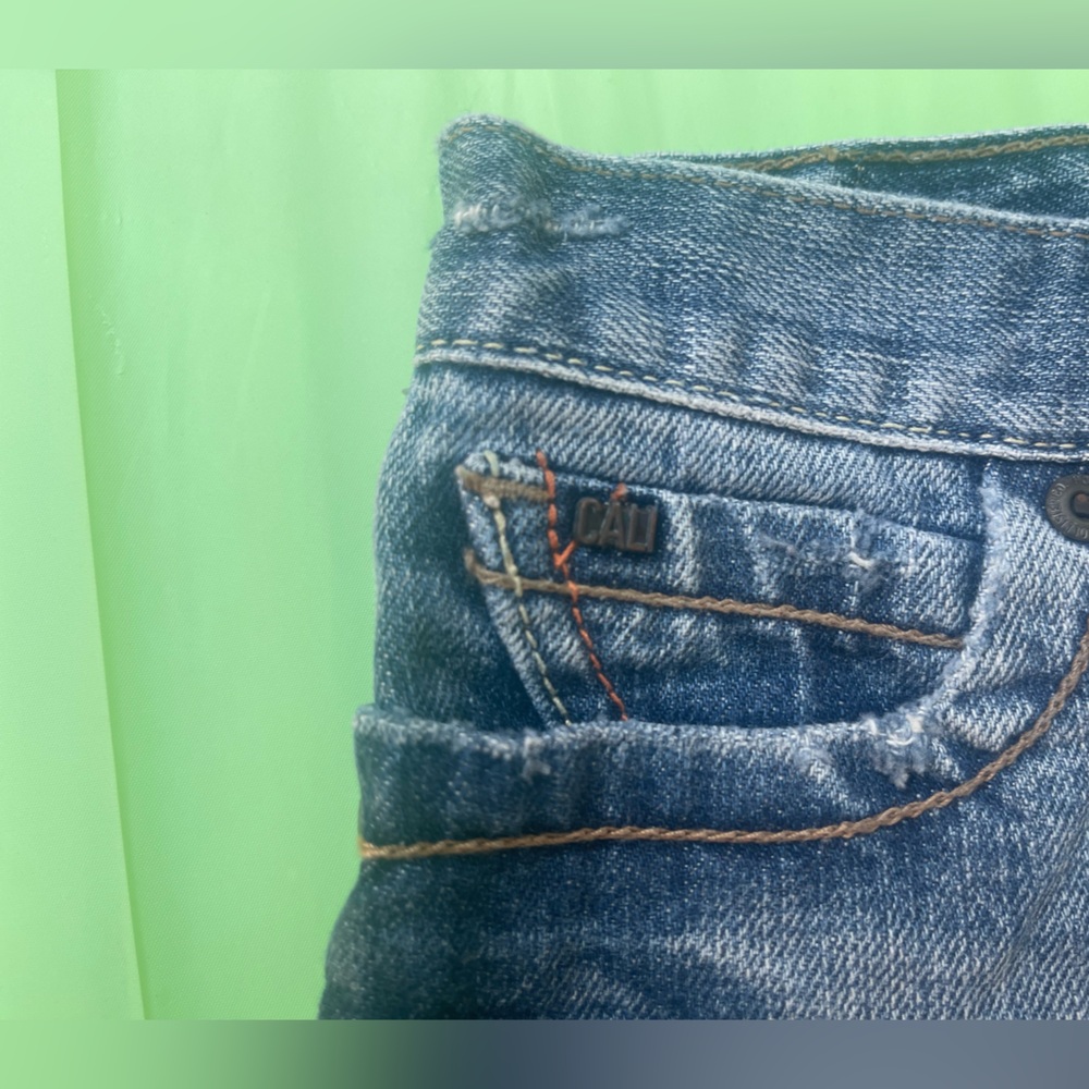 HOLLISTER LEGENDARY ULTRA MINI  DISTRESSED JEANS Denim Mini Skirt CALI SIZE 0 - Picture 5 of 14